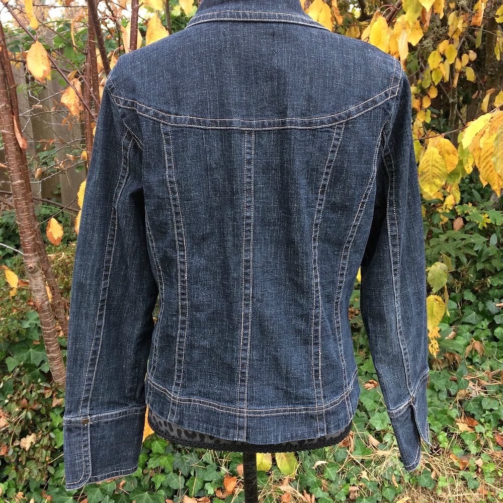 Ami Dark Blue Denim Jean Jacket - Size Large - Picture 5 of 7